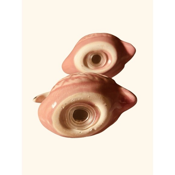 Vintage Pink Flamingo Ceramic Salt & Pepper Shakers Glazed 3x3x2.5 Inch - Picture 3 of 6